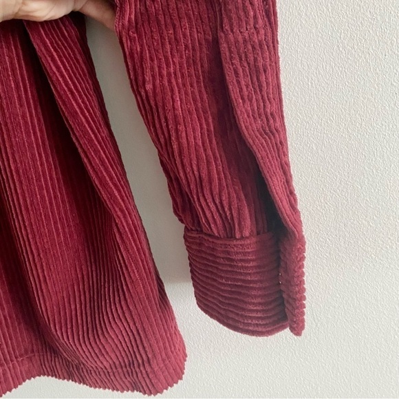 𝅺BENSON Asheville Snap Button Corduroy Cotton Shirt Jacket Plum Red Down Casual - Picture 9 of 15